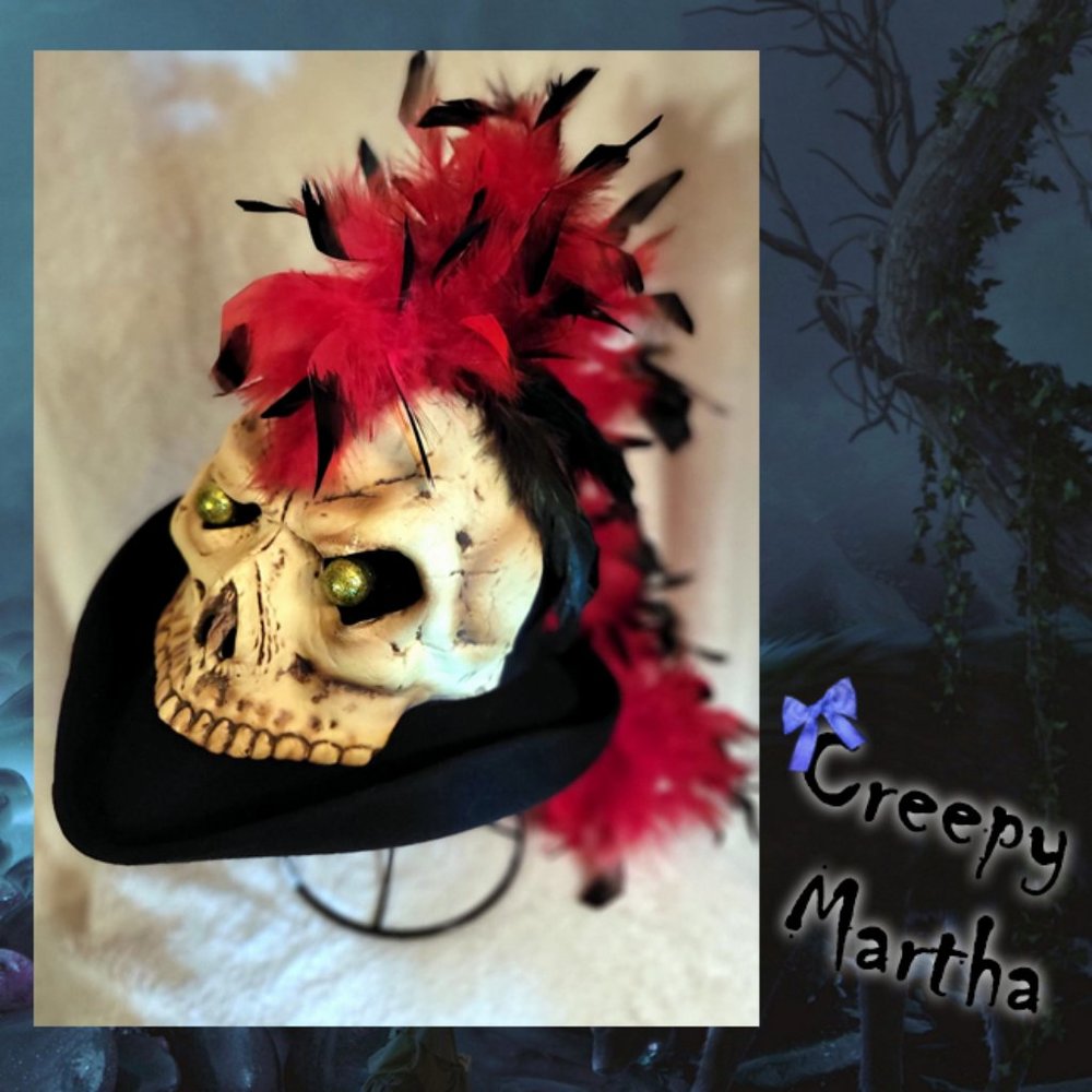 Hand Decorated Skull Hat